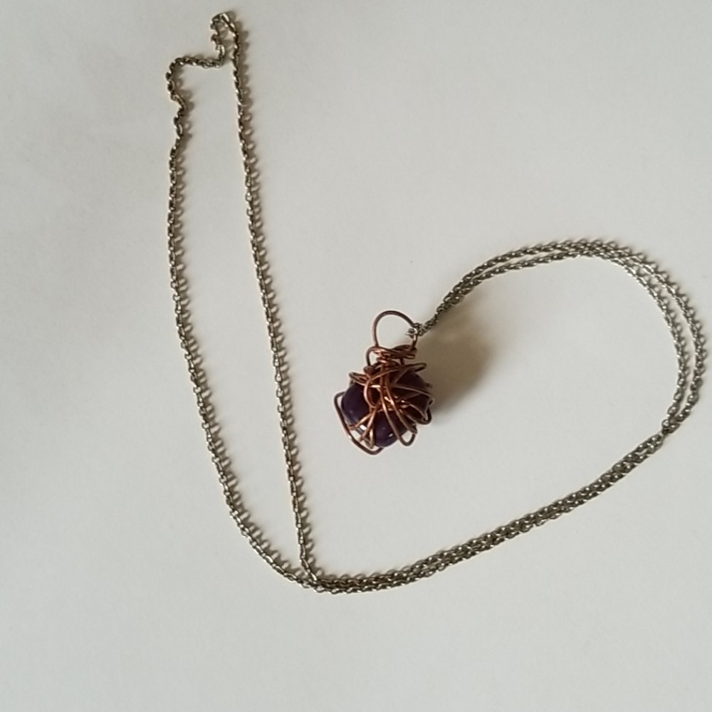 Long stone necklace